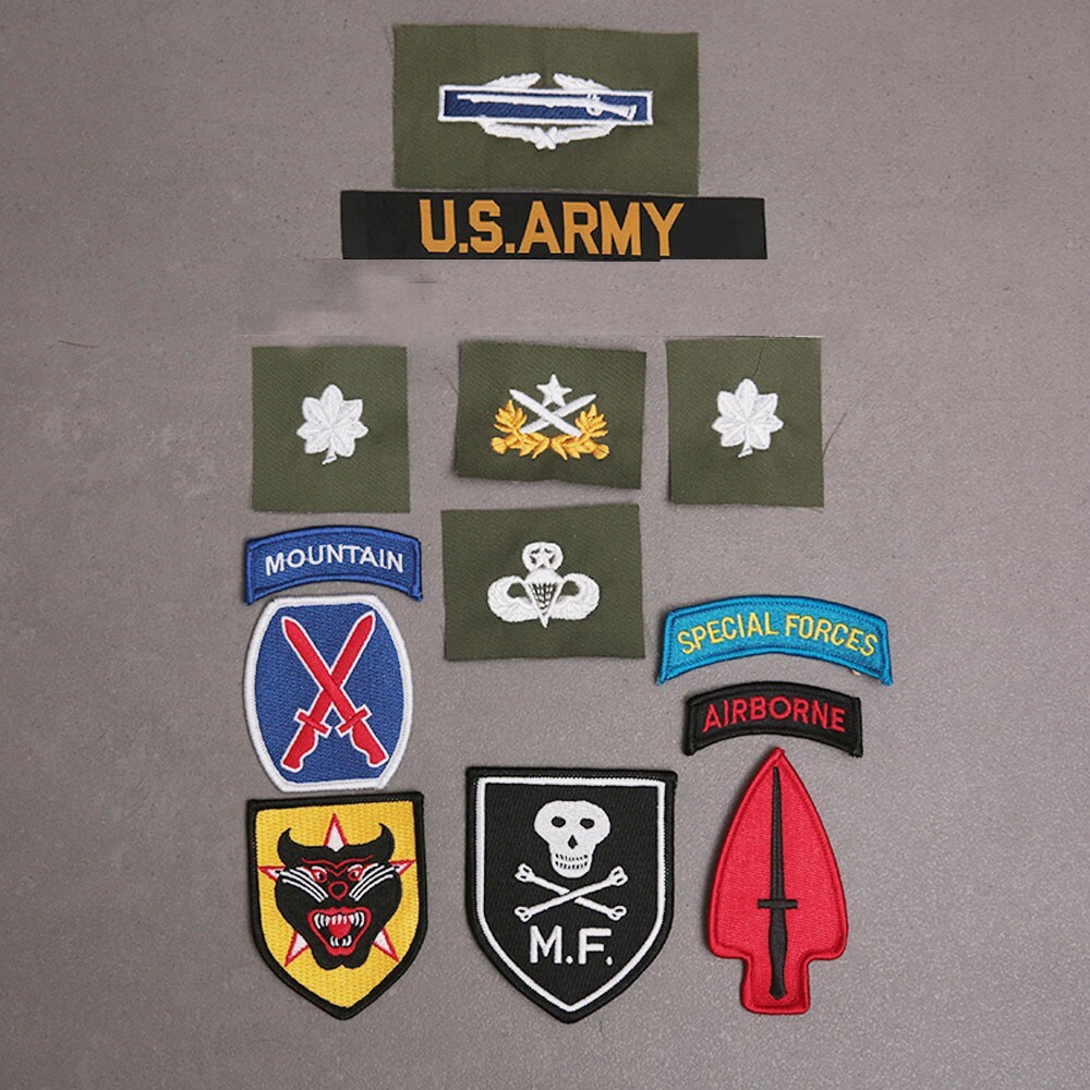 Set Vietnam War US Army TCU Jacket Patch LTC CIB Jump SF Mike Force ARVN Badge