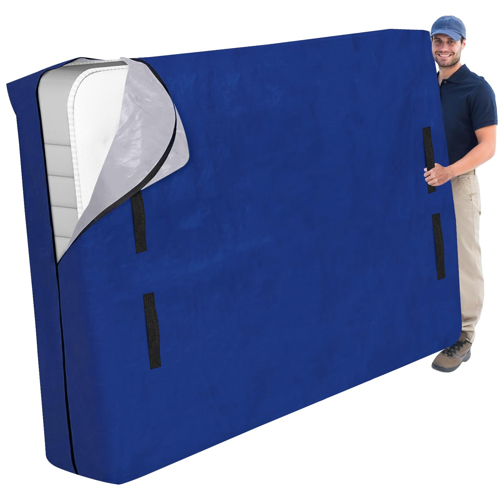 Mattress Bags for Moving with 8 Handles - 170GSM Extra-Thick Mattress Bag for...