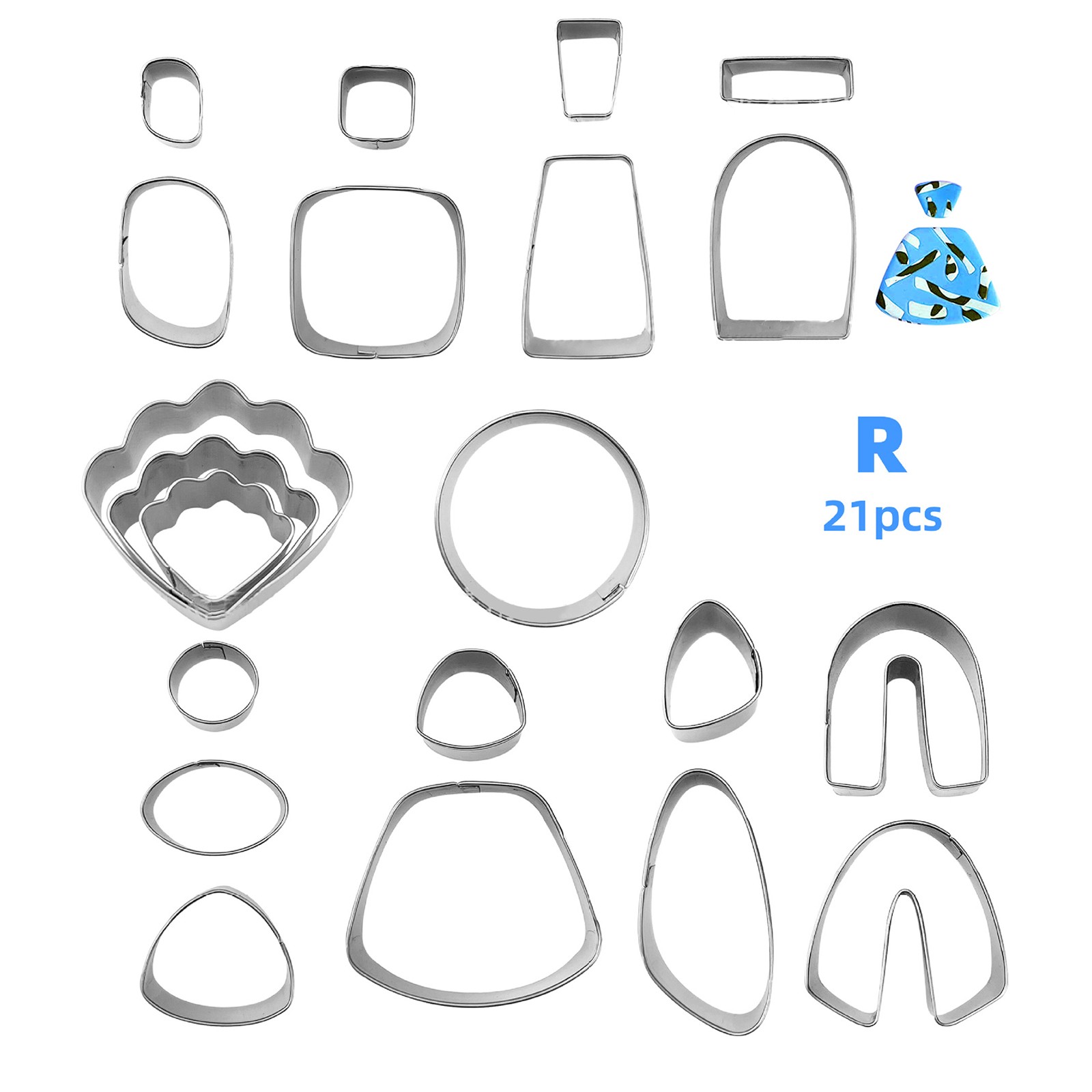 21Pcs Clay Earring Cutters Polymer Clay Tool DIY Ceramic Craft Cutting Mold