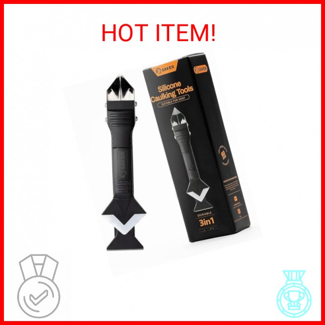 Saker Silicone Caulking Tools-3 in 1 Sealant Finishing Tool Grout Remove Scraper