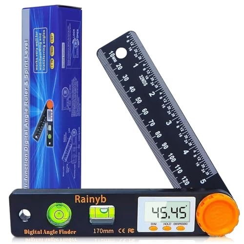 Rainyb Digital Angle Finder Tool, 5 inch Pocket 1 X 5inch Angle Finder