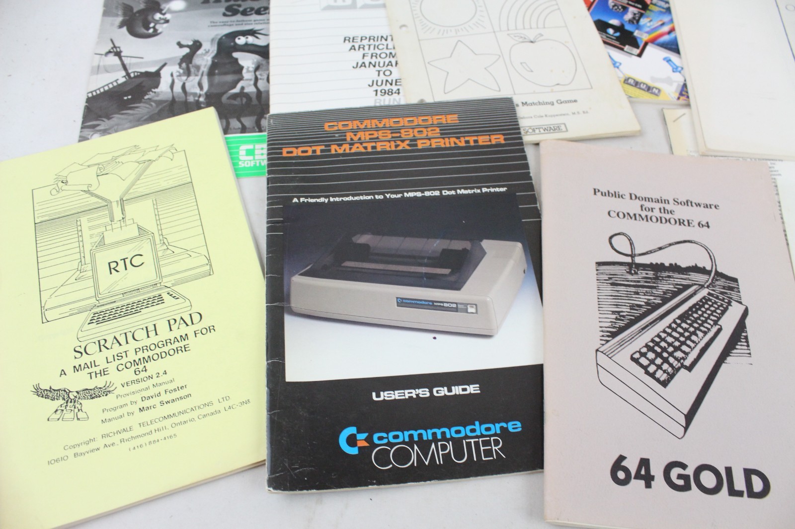 Vintage Commodore 64 Atari Manuals Paperwork Lot Elite ReRun Computer Video Game