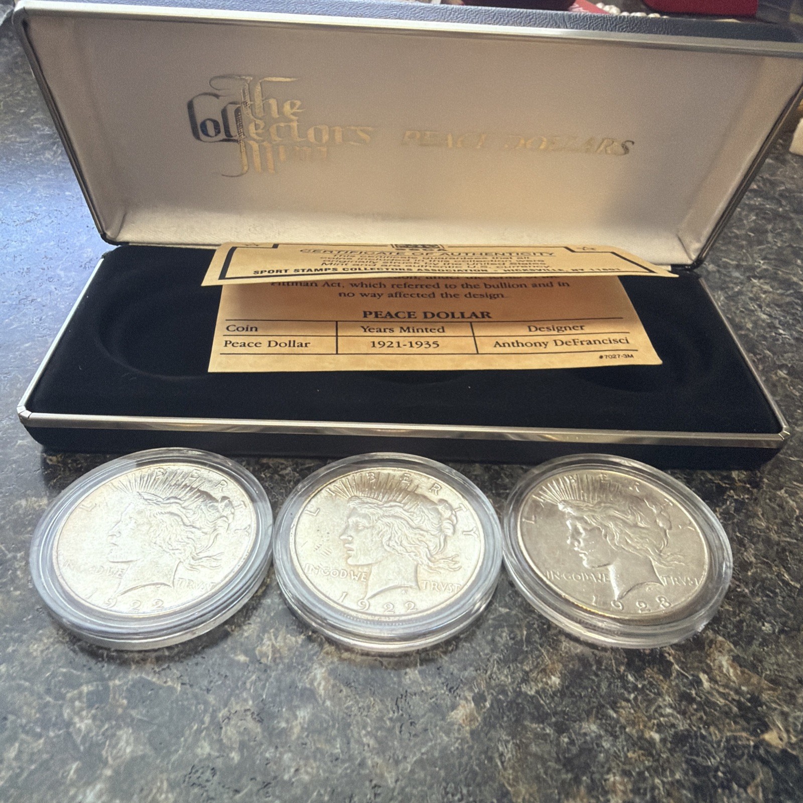 1922-1922-1923 Peace Dollars Silver Lot Of 3