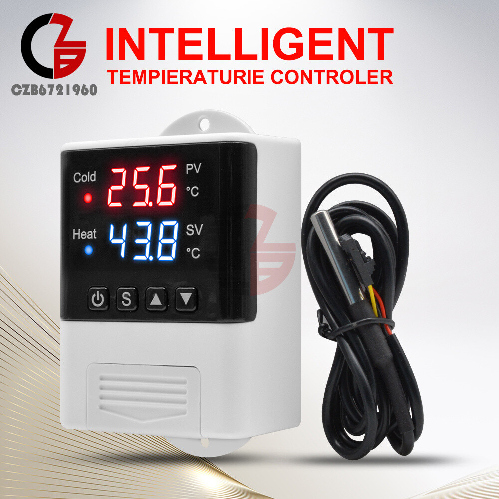 Dual LED Red+Blue Temperature Controller Thermostat DTC2210 AC110V-220V Digital