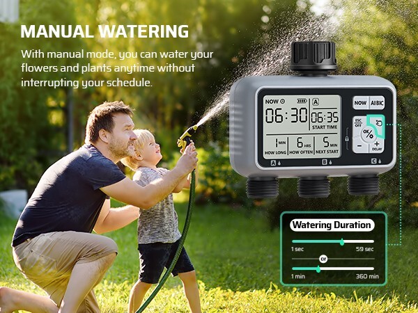 DEWENWILS 3 Zone Sprinkler Timer, Water Timer, Programmable Hose Faucet Timer