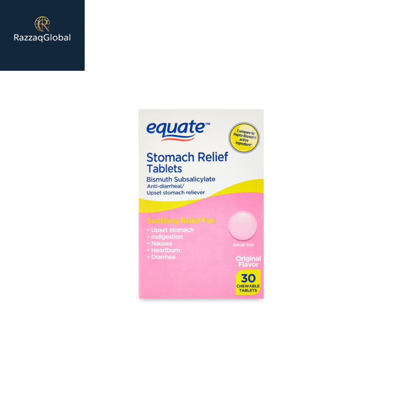Equate Stomach Relief Chewable Tablets 262mg 30 Ct 🟣