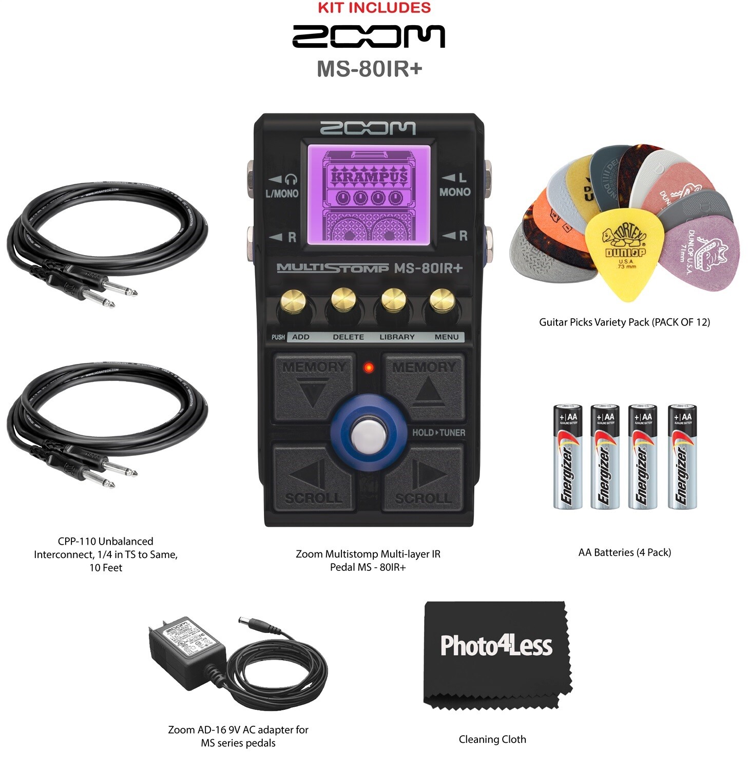 Zoom MS-80IR+ Multistomp Multi-layer IR Pedal Bundle