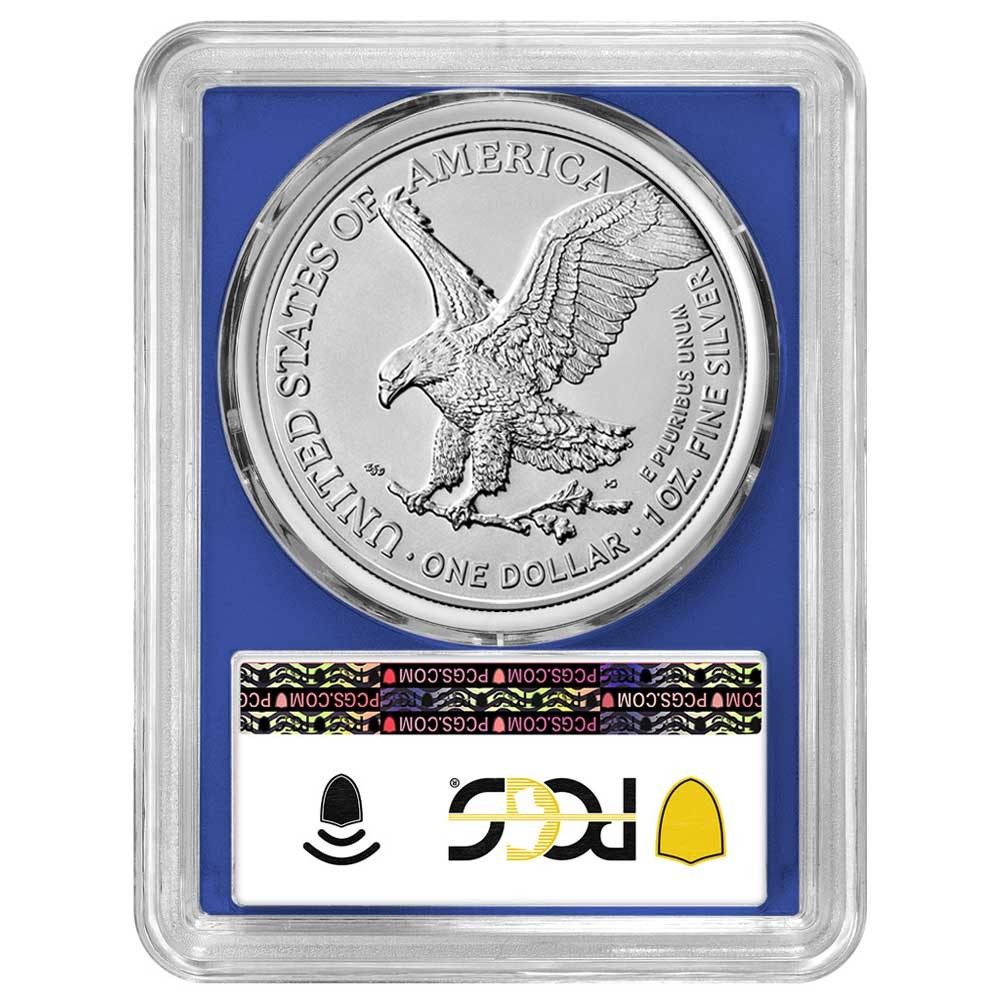 2026 (W) $1 1-oz American Silver Eagle PCGS MS70 FDOI Blue Label Blue Frame