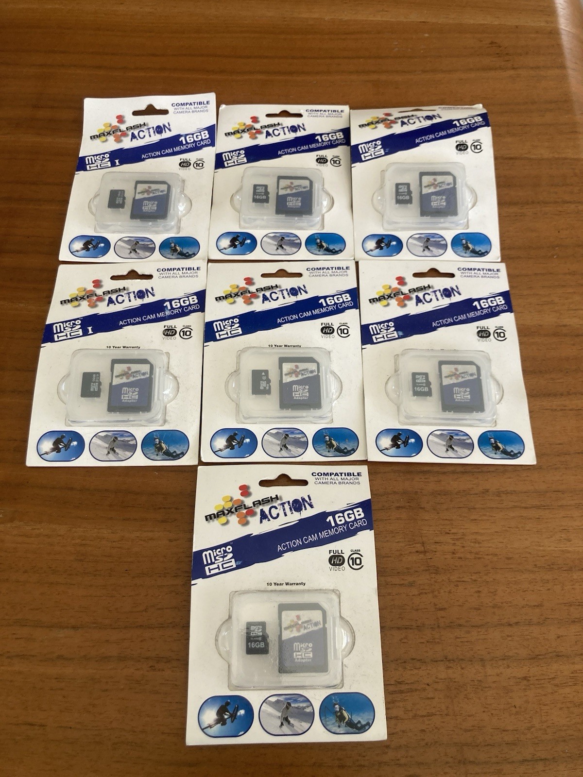 16GB Micro SDHC Maxflash Action Camera Memory Card Includes 7 Cards Free Ship