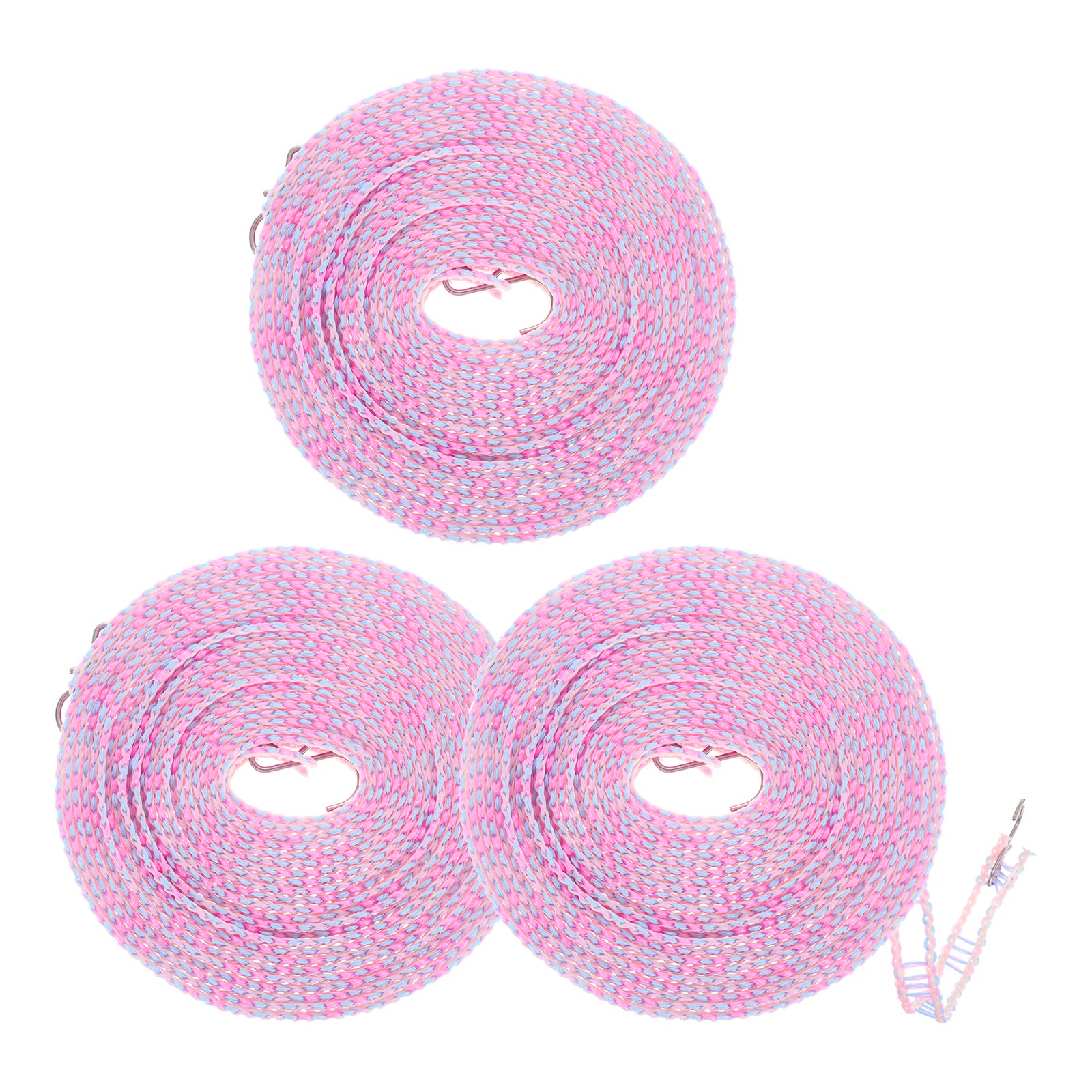 3Pcs 26.24ft Windproof Nylon Clothesline Widen Clothes Drying Rope Purple