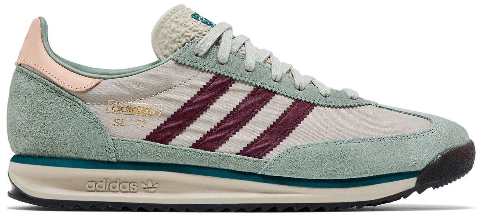 adidas Mens' SL72 RS Athletic Sneakers - Putty Grey/Shadow Red/Legacy Teal