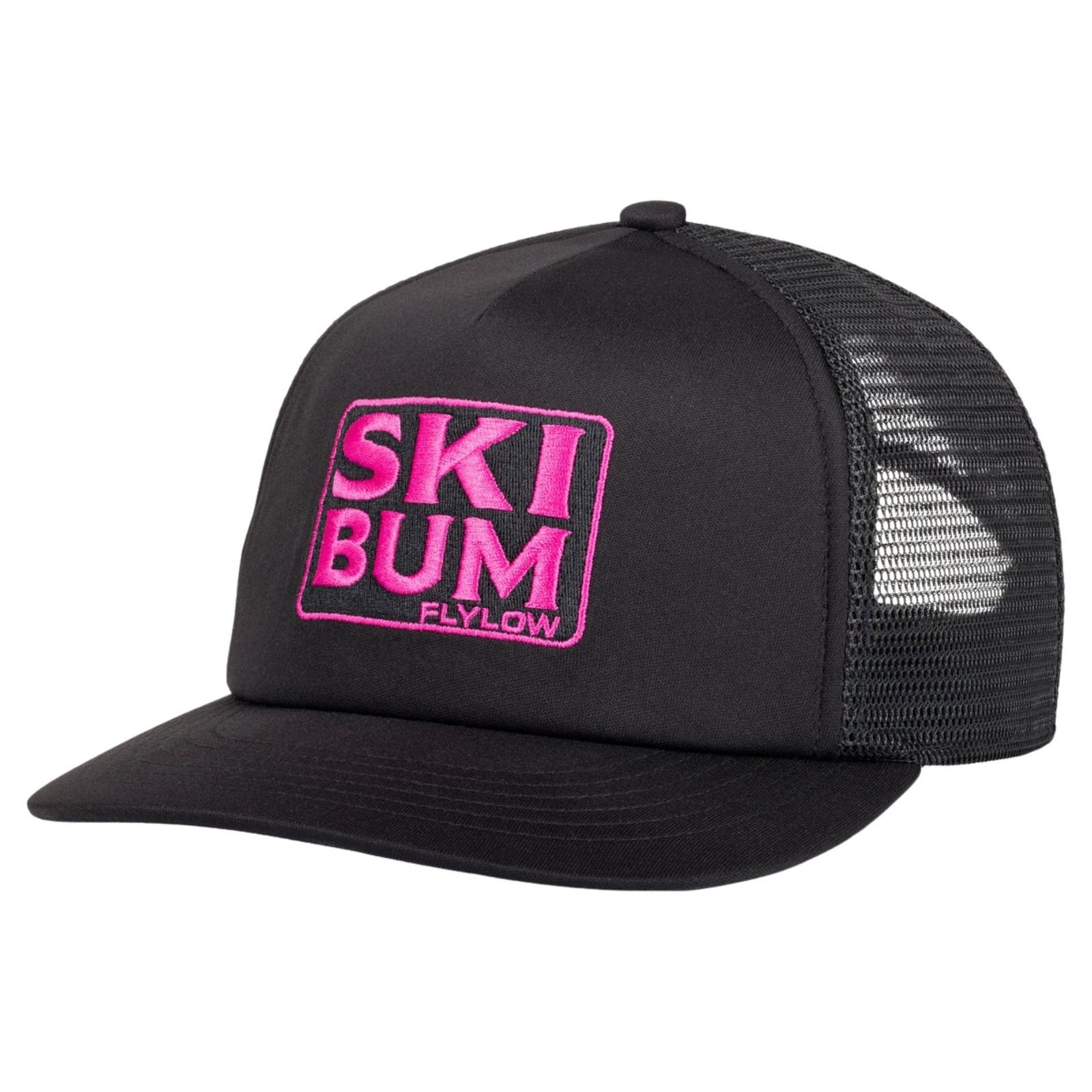 Flylow Ski BUM Trucker Hat, Black/Dragonfruit