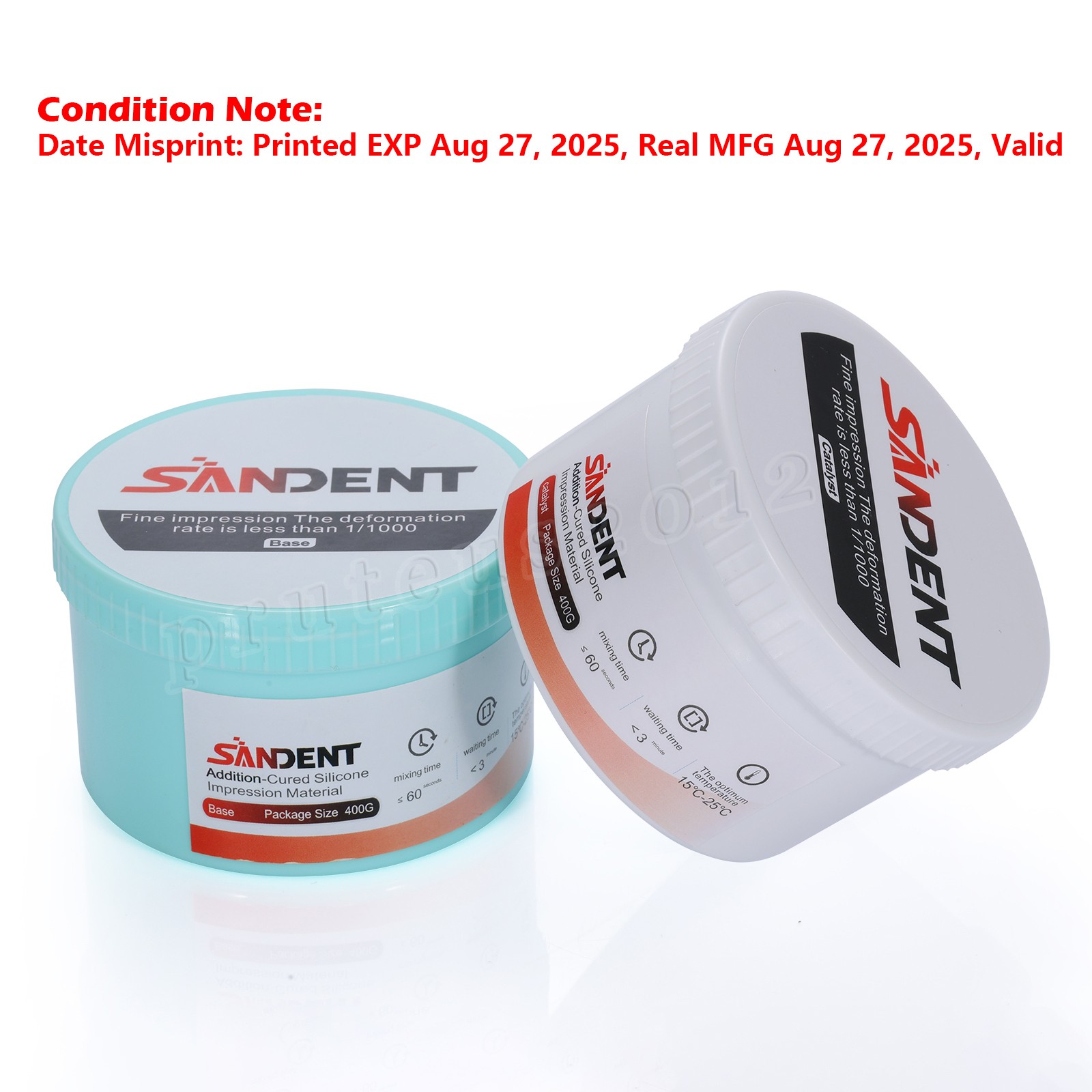 5 Sets Dental Putty PVS VPS Impression Material Base Normal Set 2 x 400g