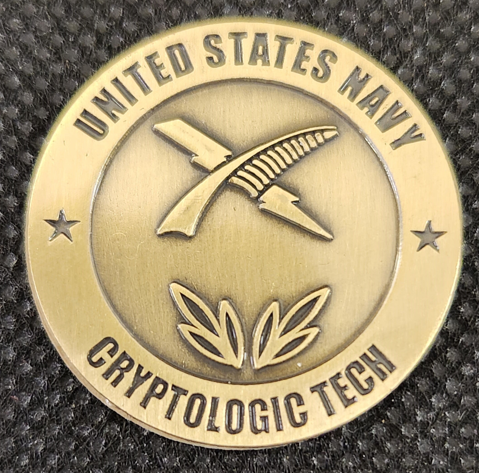 US Navy Cryptologic Tech 30mm (1-1/5") Metal Adhesive Medallion