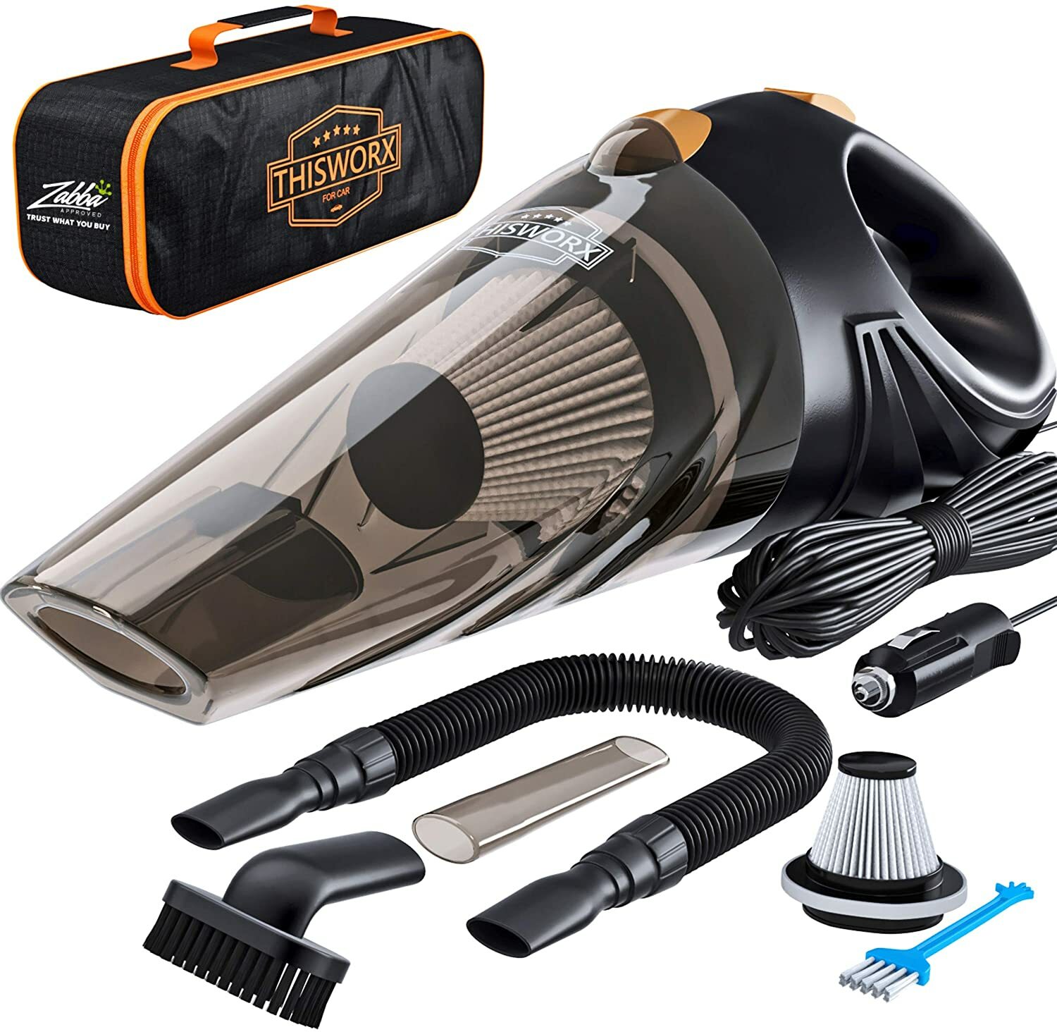 Portable Car Vacuum Cleaner High Power Corded Handheld 16-Ft Cable 12V Detailing