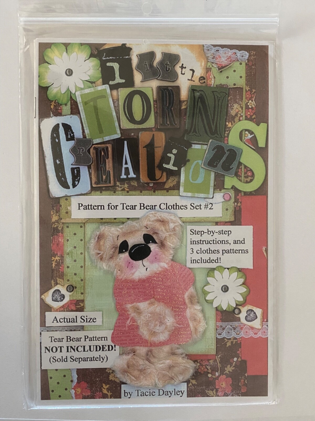 Little Torn Creations Paper Crafts Patterns - Bear Bunny Monkey Tiger Kitty Chic