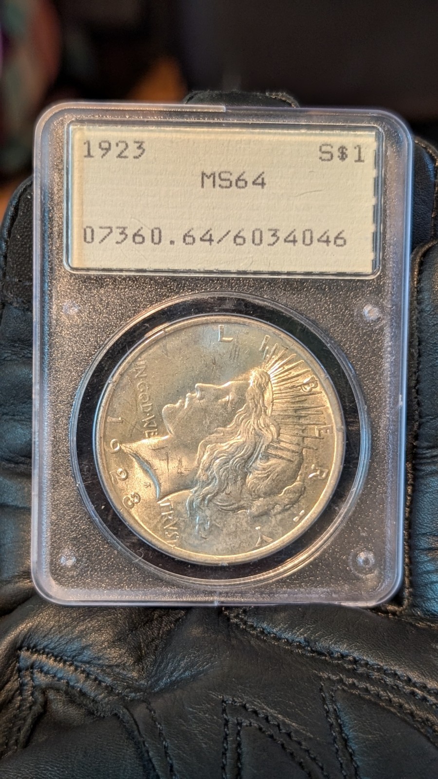 1923 P Peace Dollar PCGS MS 64 OGH Rattler