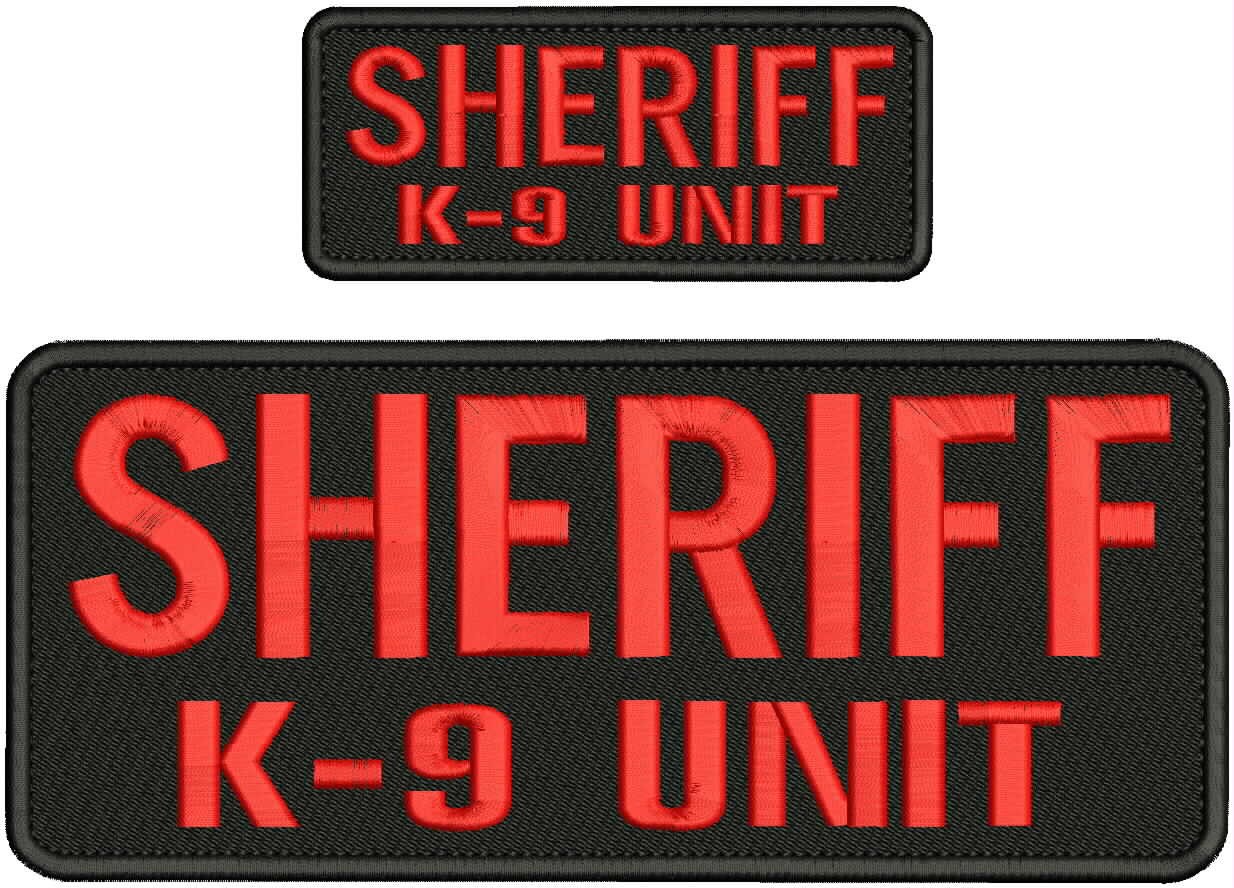 Collectible Embroidery Patch Sheriff k-9 unit 4x10 on 2x5 Red on black