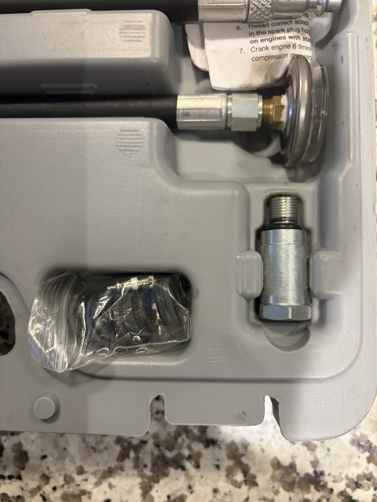 Lang TU-30A Compression Tester Set, Gasoline Engine Testing Kit with Adapters