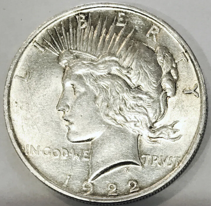 1922-P DDO PEACE DOLLAR 90% SILVER UNCIRCULATED PIECE A MUST SEE COIN, ERROR!!!