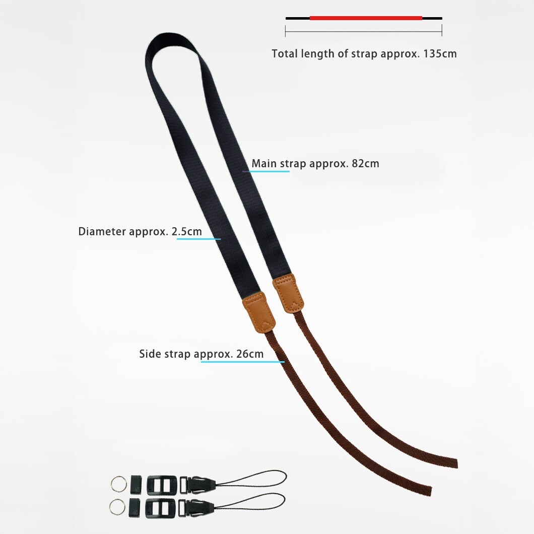 Quick-Release Adjustable Camera Neck Strap for DSLR/SLR/Mirrorless Cameras Black