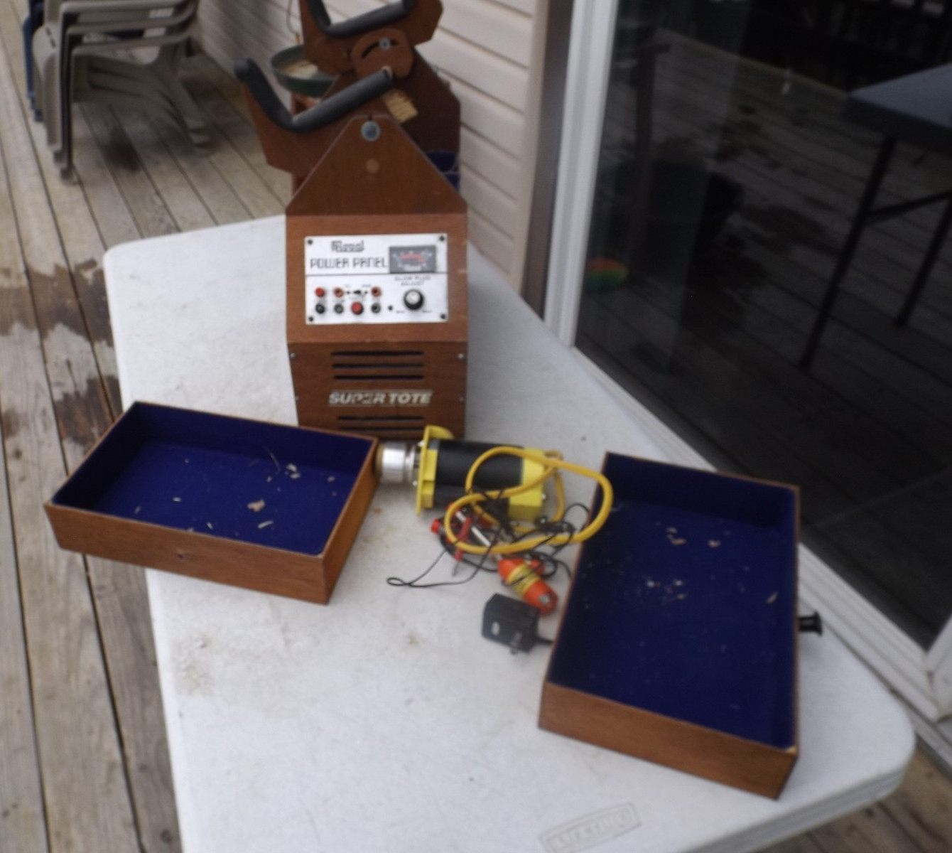 Vintage R/c Airplane Royal Power  Panel & Sullivan H-Tork Starter  carry tote