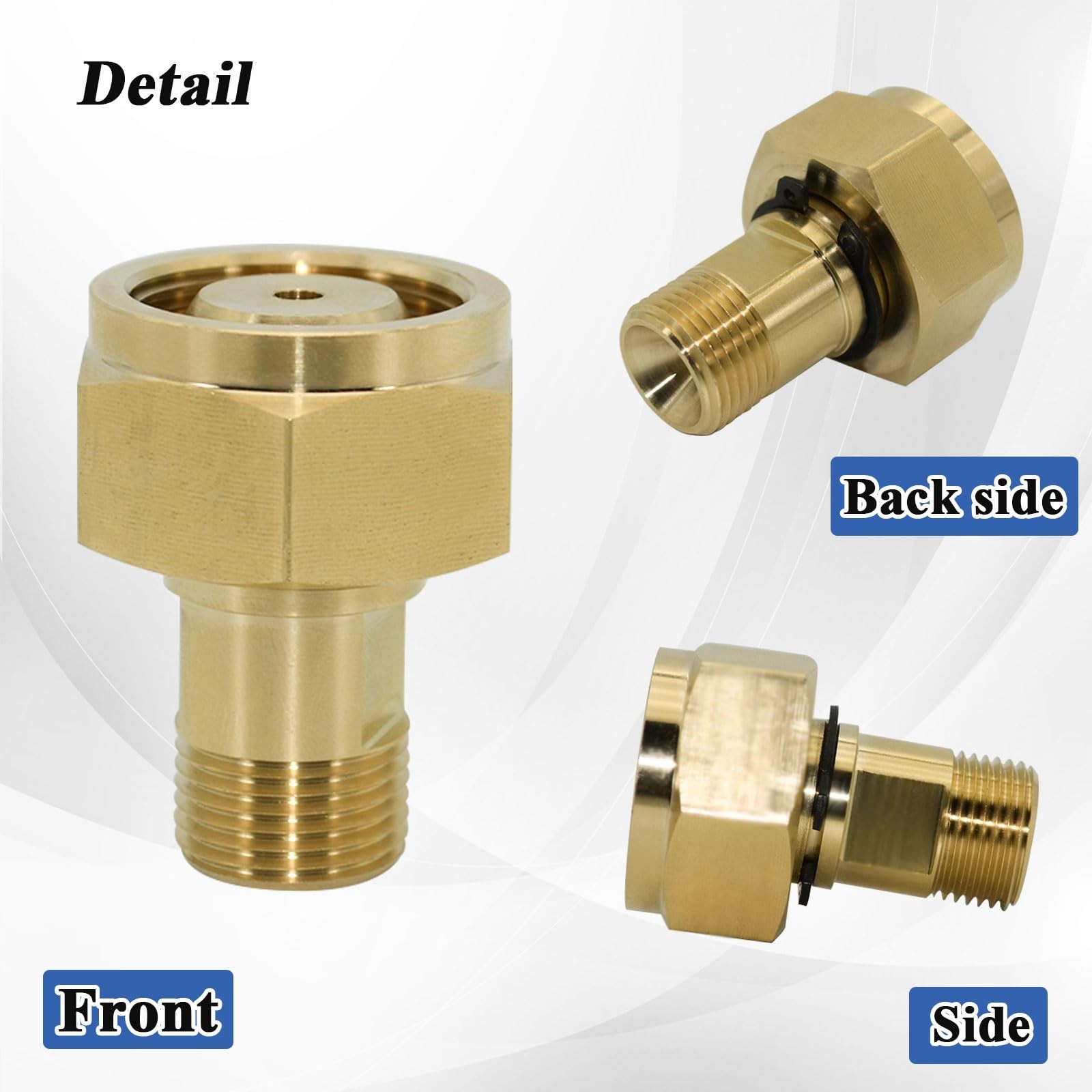 CGA~520 to CGA~200 Acetylene Regulator Adapter Brass