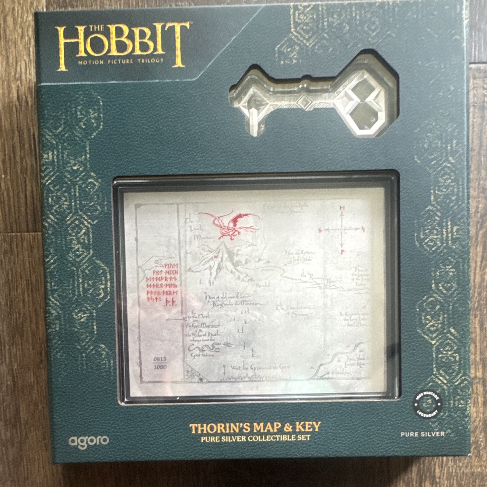 agoro The Hobbit Thorin’s Map & Key Collectible Set Pure 0.999 Silver Bars