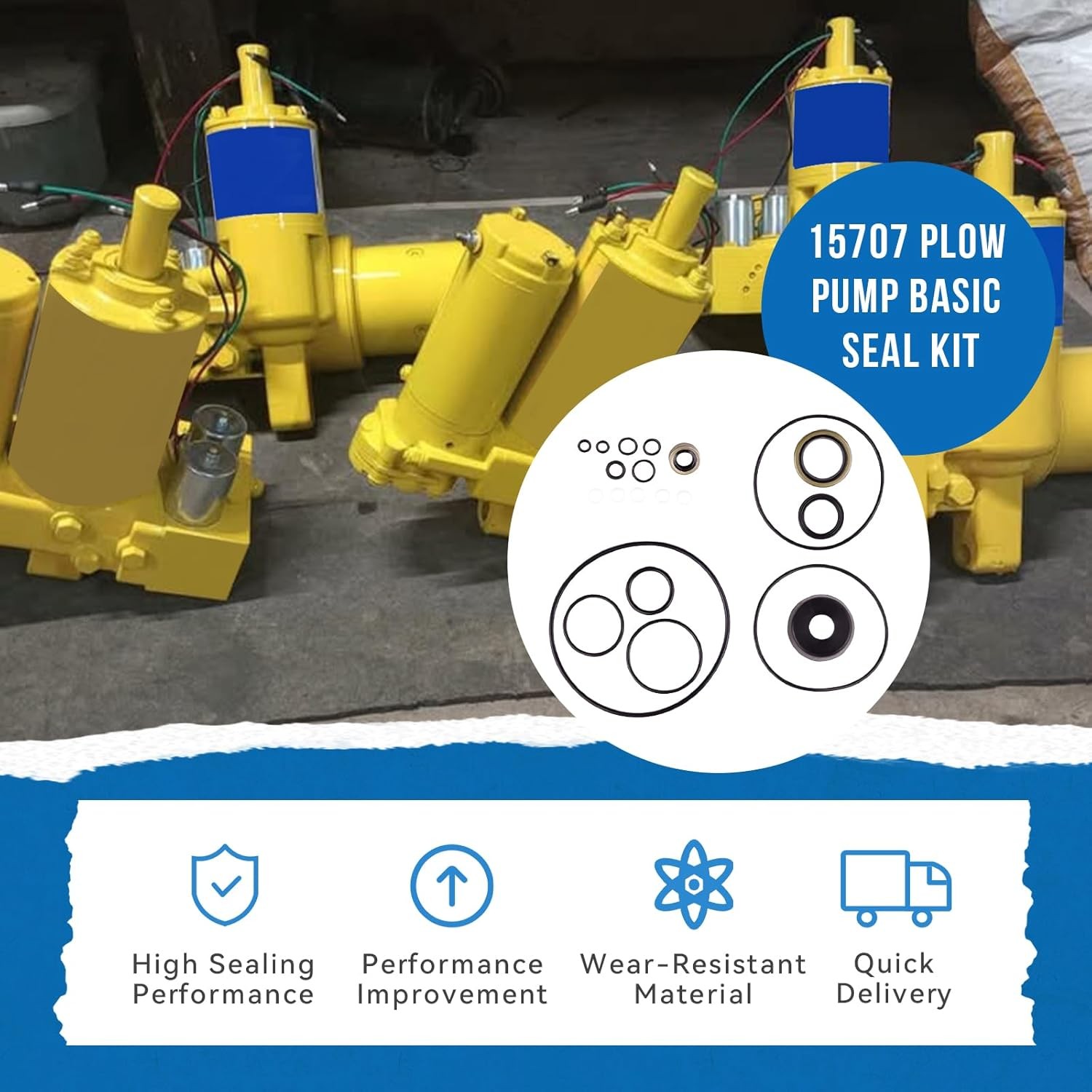 15707 Plow Pump Basic Seal Kit For Meyer E50,E50H,E60,E60H,E61H & V66 Pumps