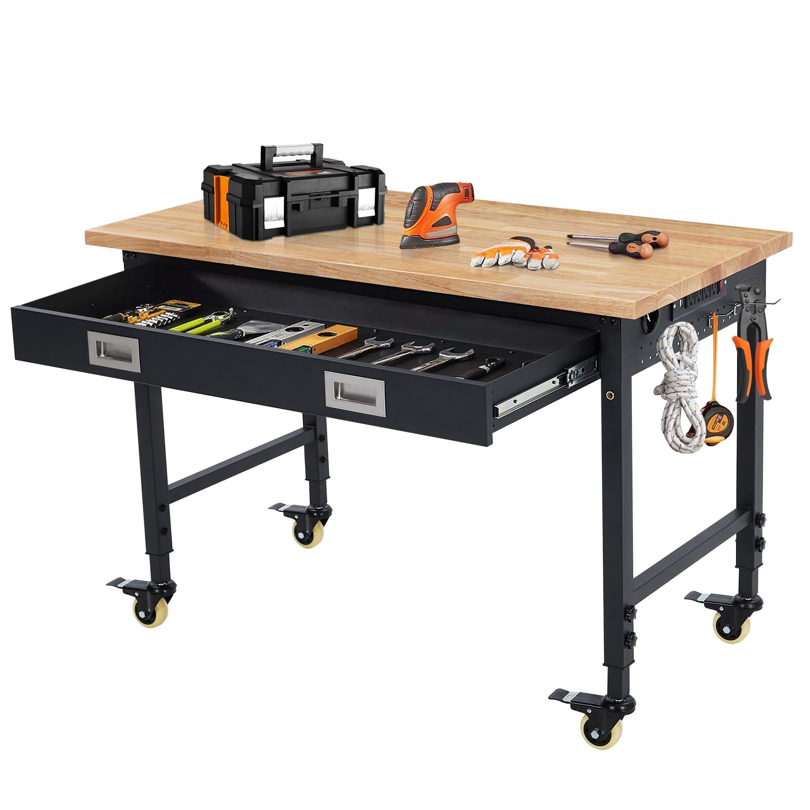 48" Adjustable Workbench for Garage Worktable W/Drawer 2000 LBs Load Capacity US