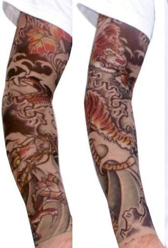 Japanese Style Tattoo Sleeves Fancy Dress Up Halloween Adult Costume Accessory