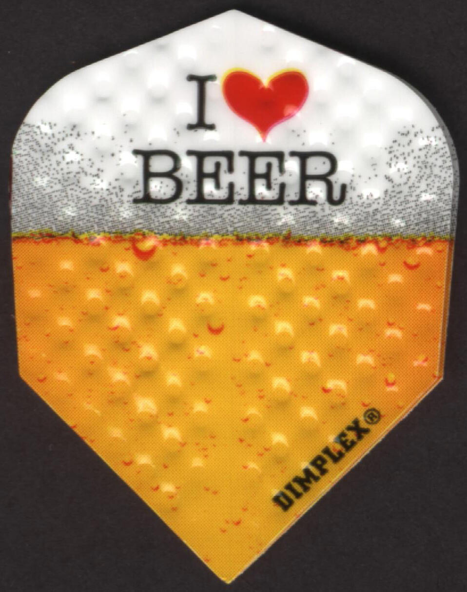 I LOVE BEER  Dimplex Dart Flights: 3 per set