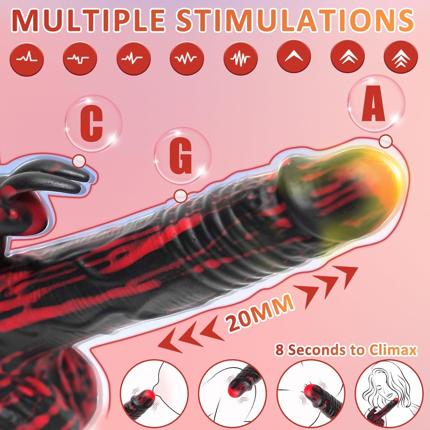 9inch Huge Thrusting Dildoes Rabbit Vibrater Sex Toys for Women Masturbation