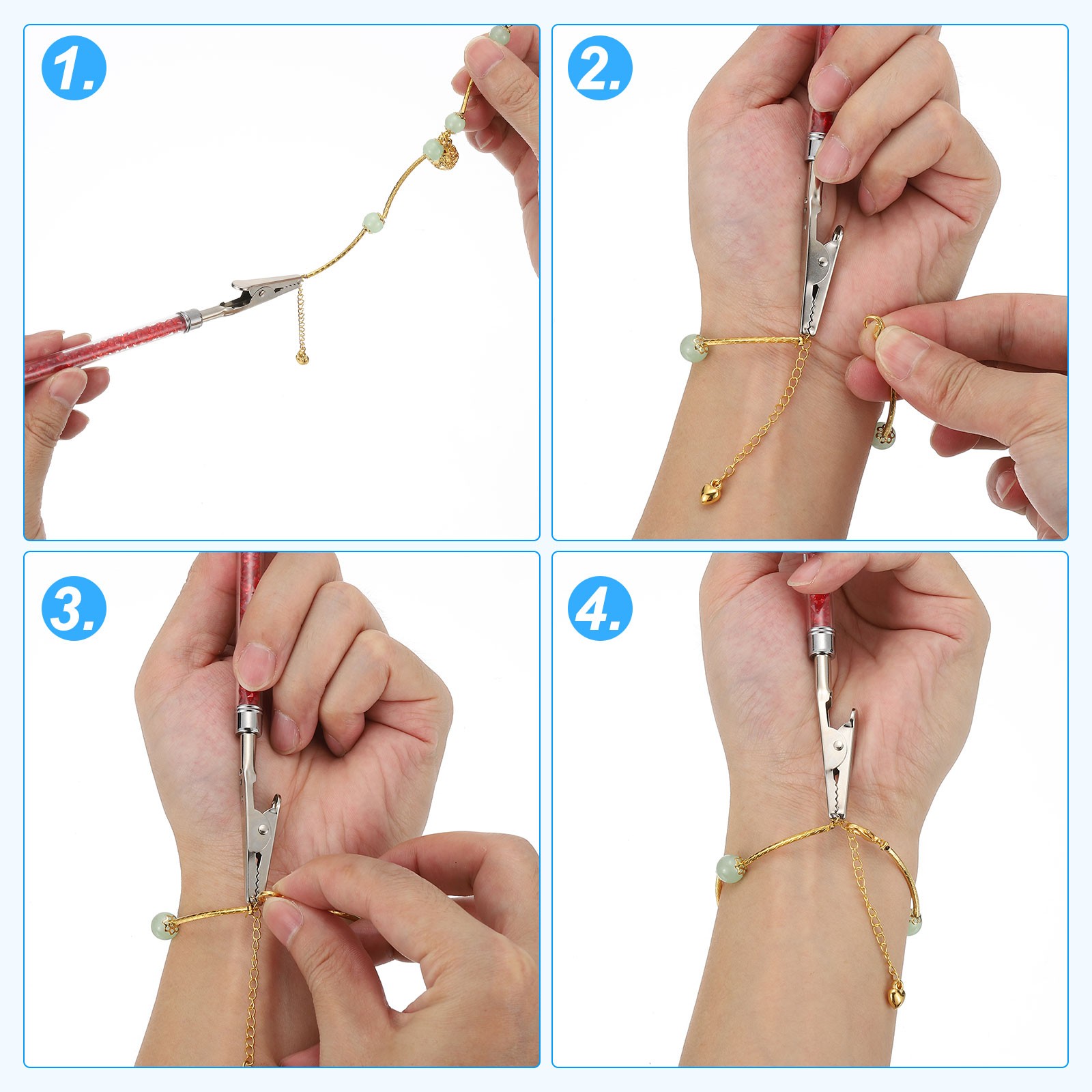 Bracelet Helper Tool, 2 Pack Bracelet Helper to Put on Yourself, White