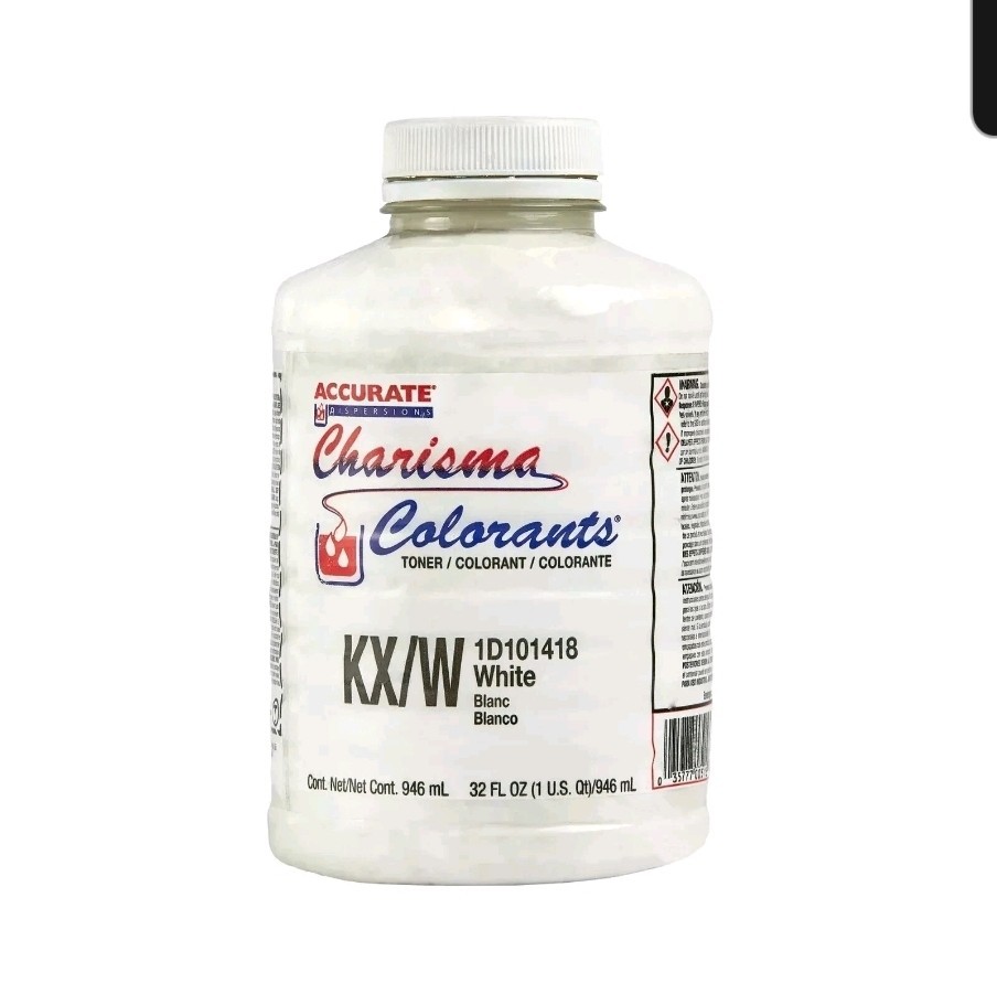 Accurate Charisma Colorants Paint Tint Toner KX/W 1D101418 - White - 1 Qt 32 Oz.