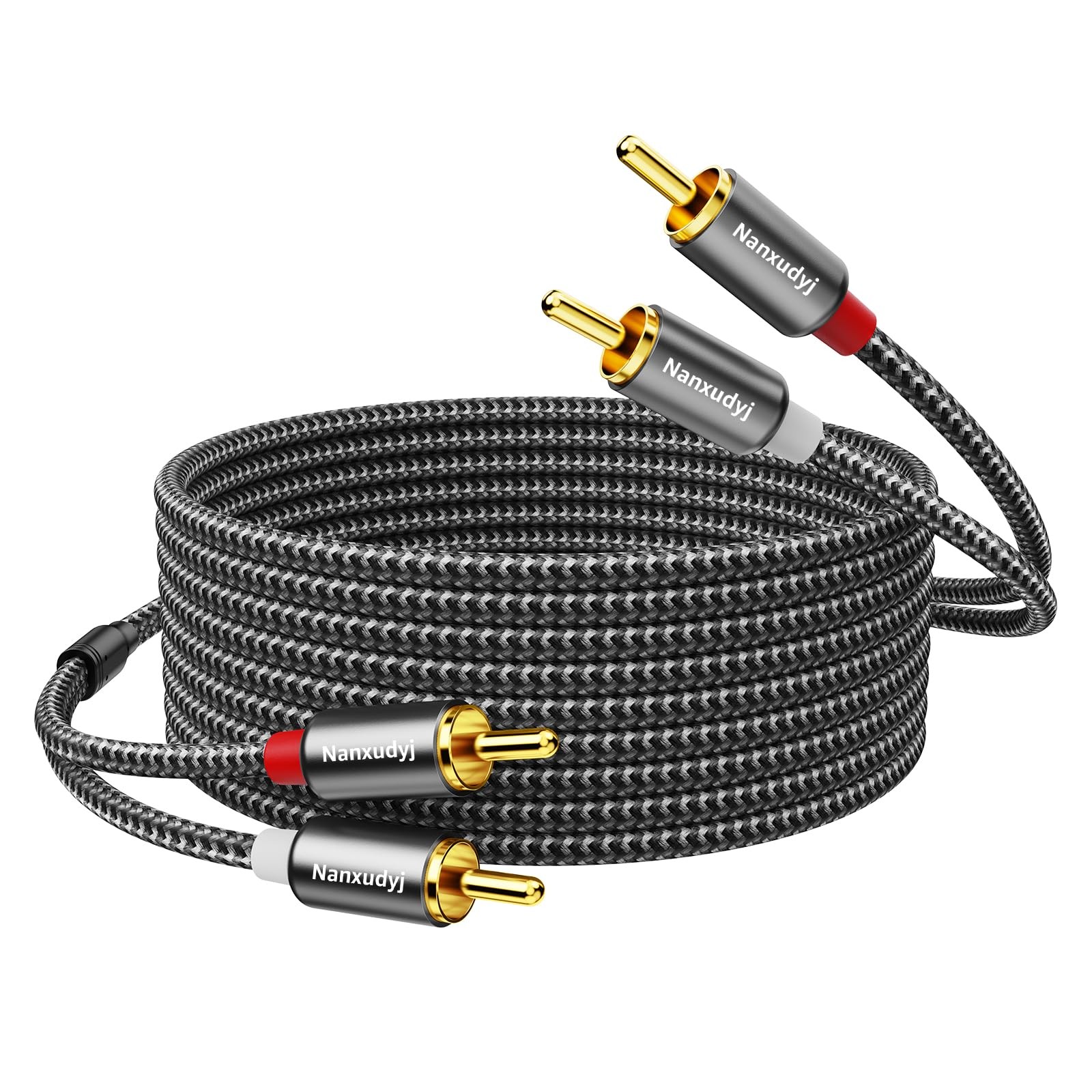 Nanxudyj 3ft 2RCA Male to Audio Stereo Cable, Gold ['3 feet']
