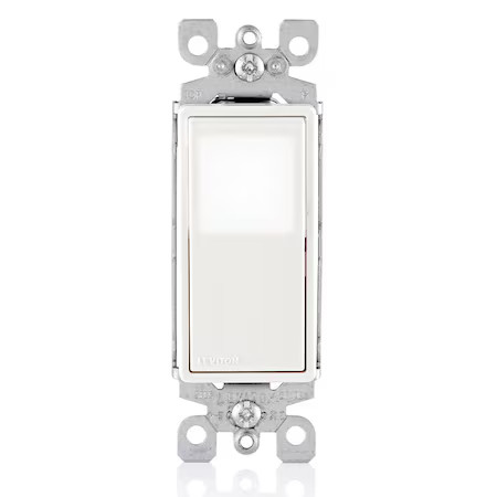 Leviton L5613-2W Wall Switch, 2 Hp, Rocker, 15 A, White