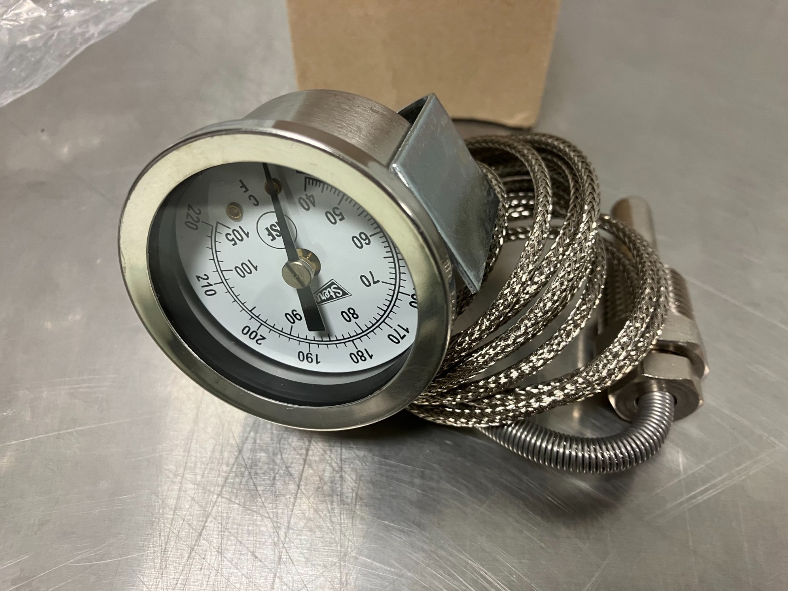 Stero Dishwasher 0P-651135 Temperature Gauge, Braided, 100 - 220F New Free Ship