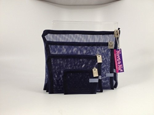 Mirra N Me - Set of 4 Mesh Zipper Bags - Navy