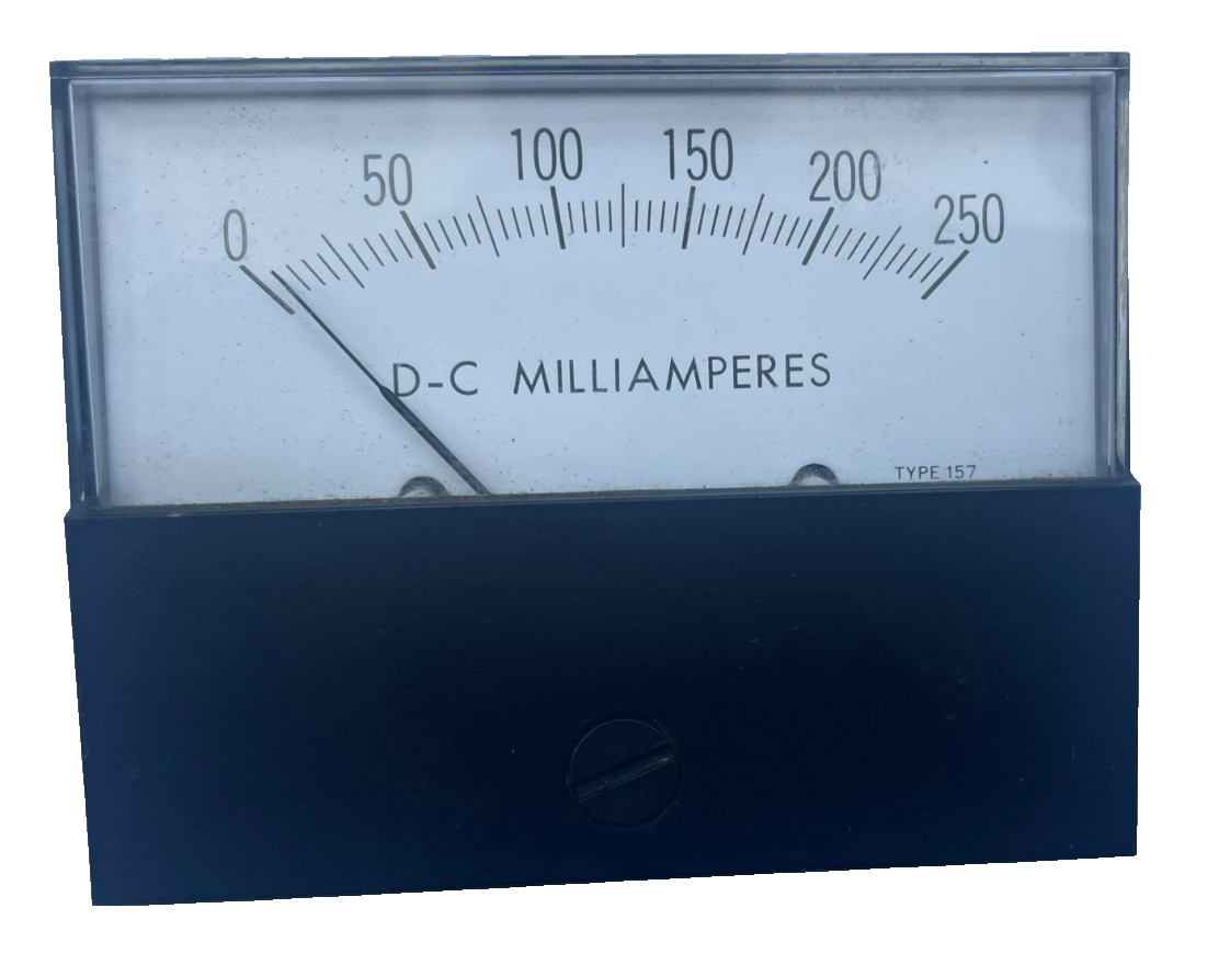 GE General Electric Panel Meter, Type 157, 0/250 D-C Milliamperes