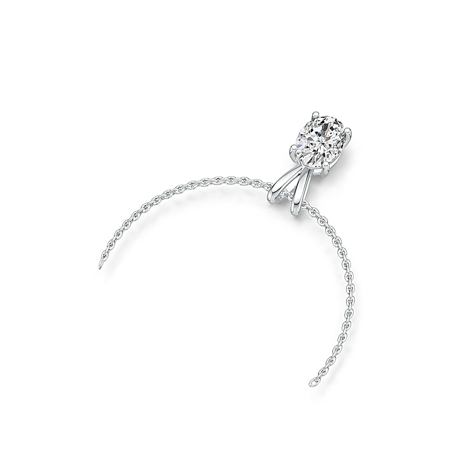 Sterling Silver Semi Mount Pendant Setting Oval OV 8X6mm