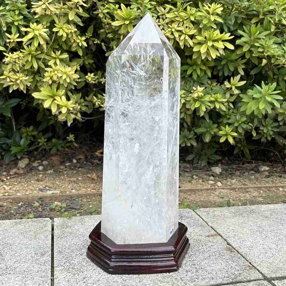 17.9LB TOP Natural clear quartz obelisk carved crystal wand point Reiki Tower