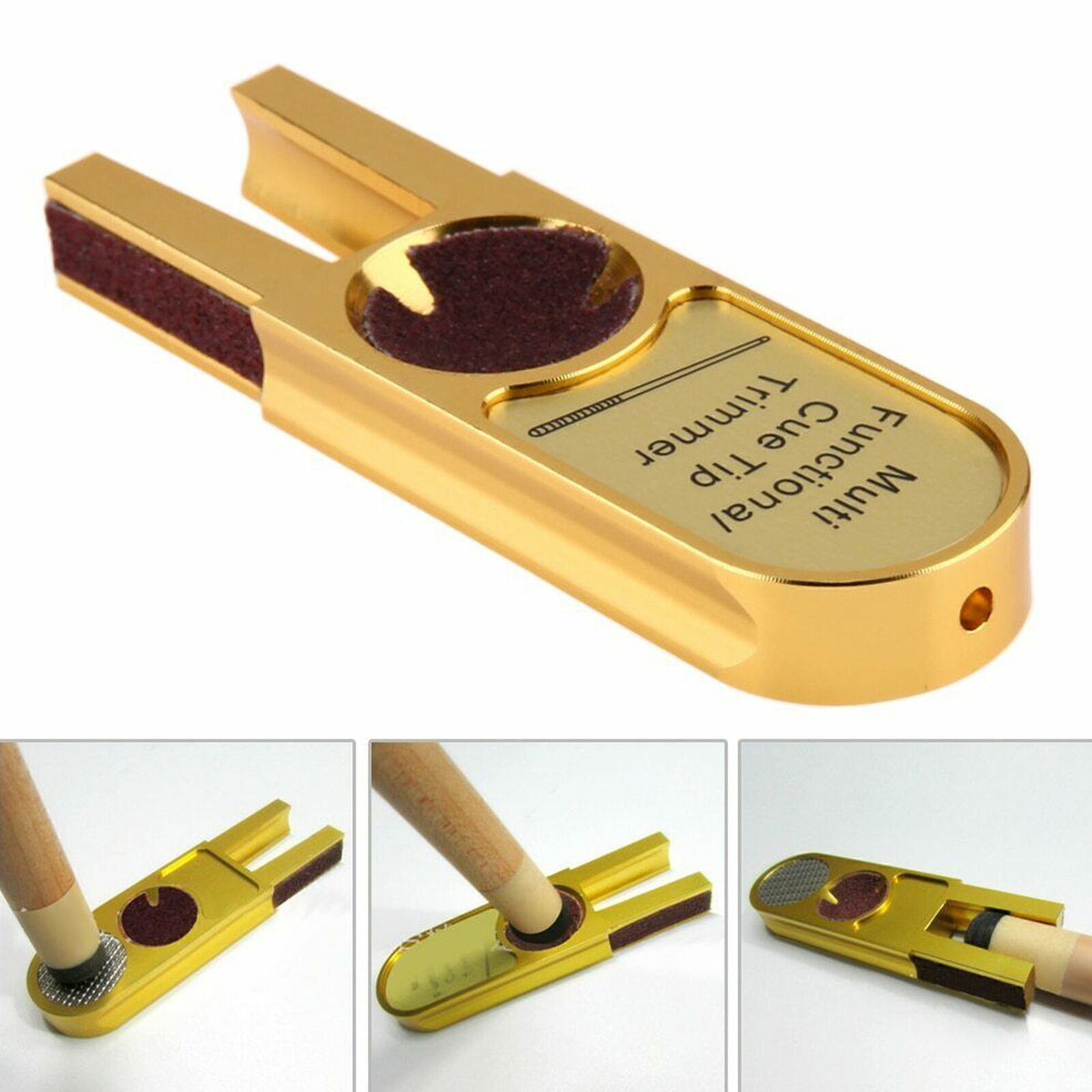 U-shape Billiards Pool Snooker Cue Tip Trimmers Shaper Burnisher Repairer Tool