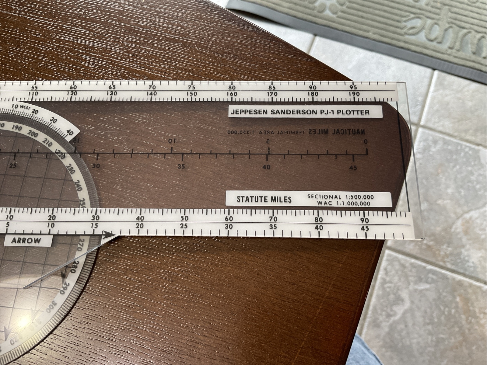 Vintage 1976 Jeppesen PJ-1 Rotating Azimuth Plotter With Original Sleeve