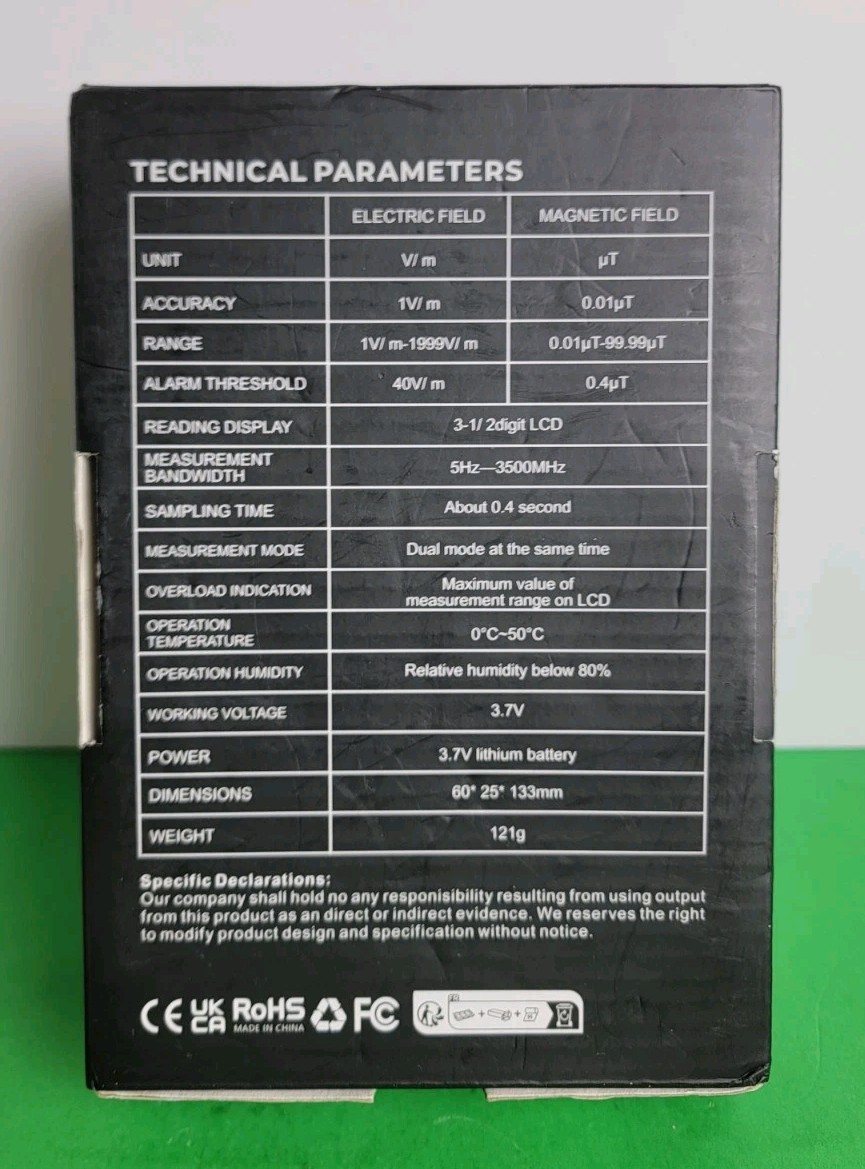 Erickhill Rechargeable EMF Tester Electromagnetic Radiation Tester - RT-100
