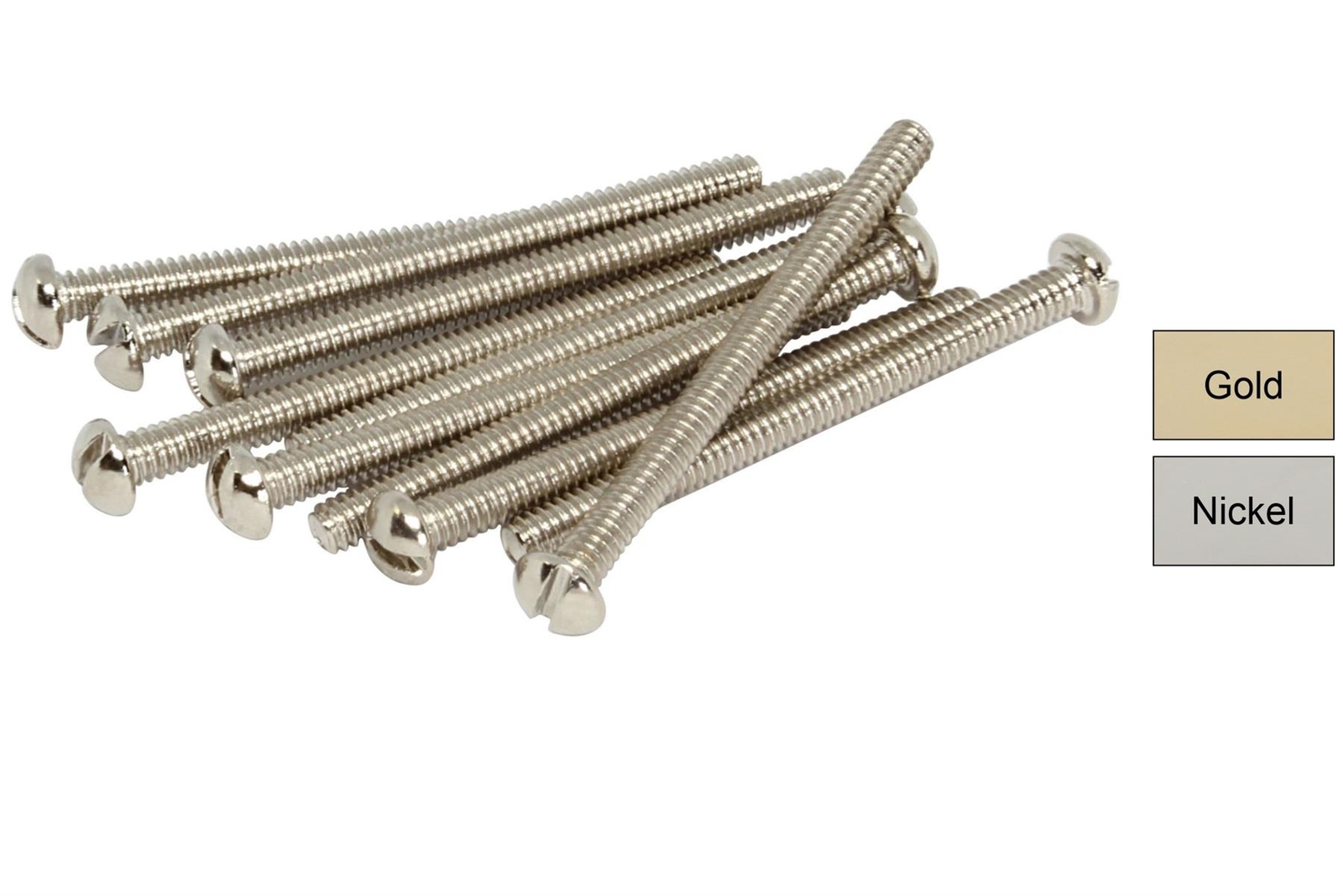 SAE 3-48 x 1 1/4" (33mm) Humbucker Pickup Mounting Screws Slotted Head - Qty 10