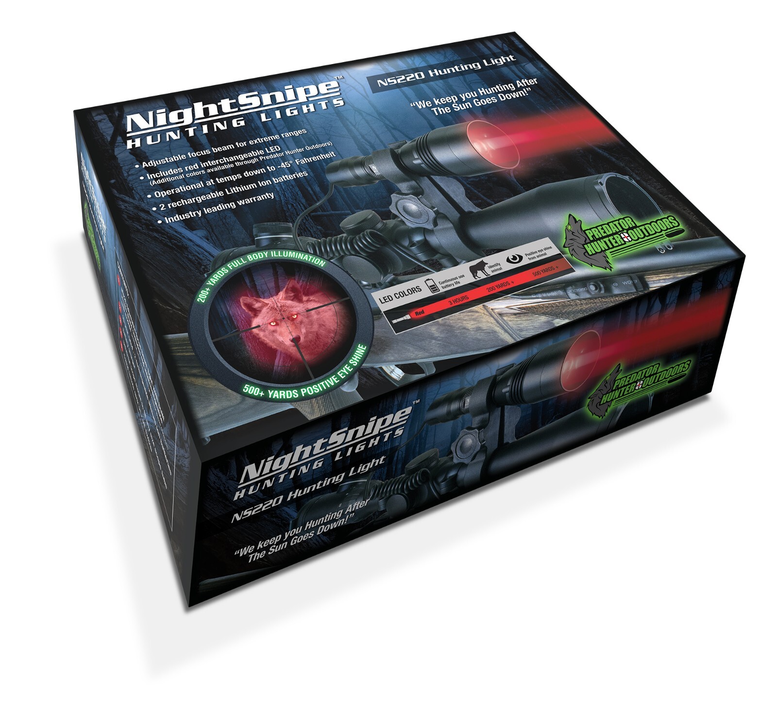 NightSnipe NS220 RED Adjustable Beam Hunting Light Kit