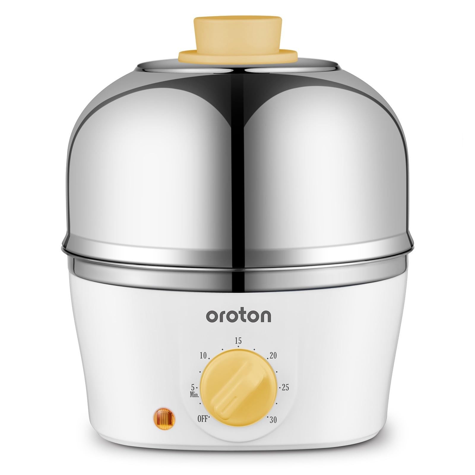 Oroton 9-Egg 304 Stainless Steel Egg Cooker – Steam & Boil Eggs with 1, White