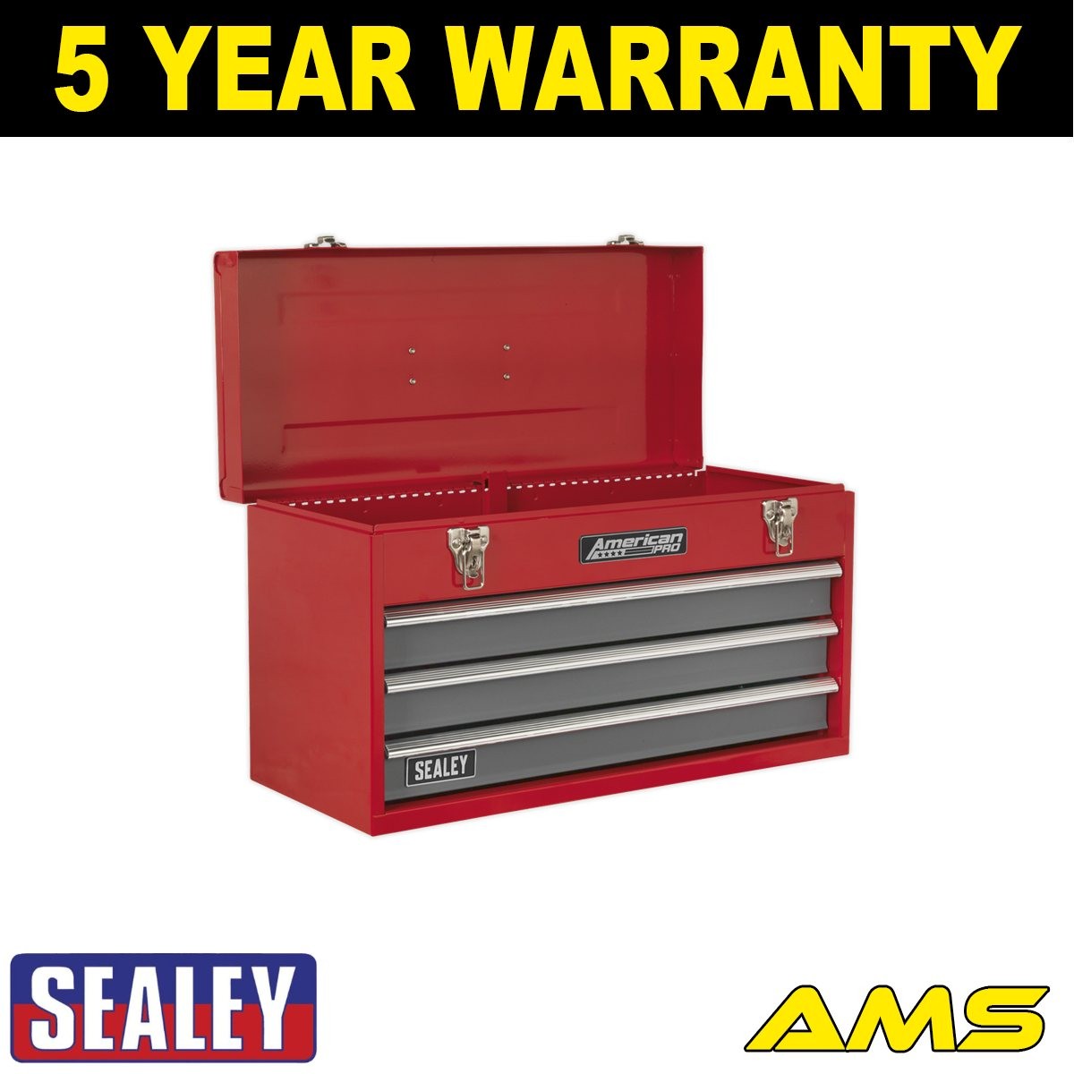 Sealey American PRO� Tool Chest 3 Drawer Red/Grey AP9243BB