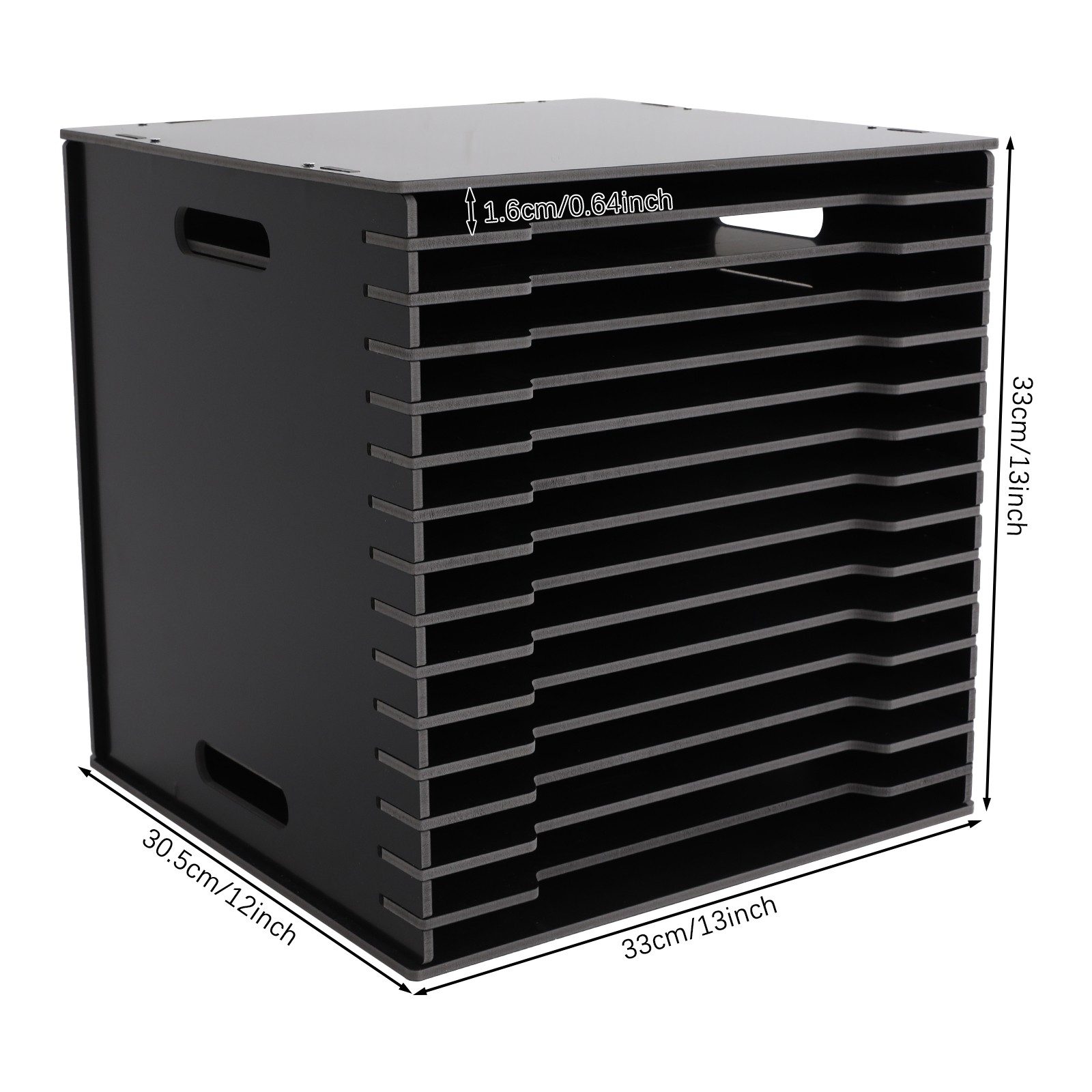 Desktop Document Organizer Tiered Shelf Organizer, 15 Slots File Storage Cabinet